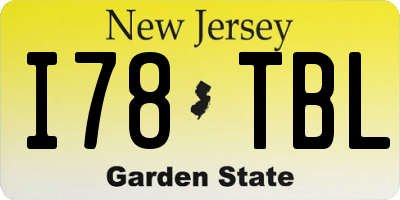 NJ license plate I78TBL