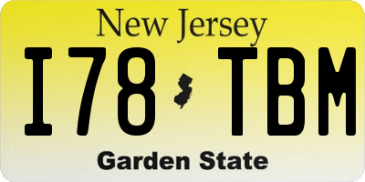 NJ license plate I78TBM