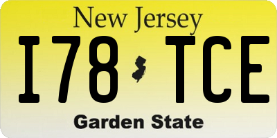 NJ license plate I78TCE