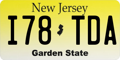 NJ license plate I78TDA