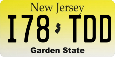 NJ license plate I78TDD