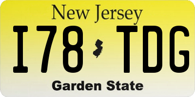 NJ license plate I78TDG