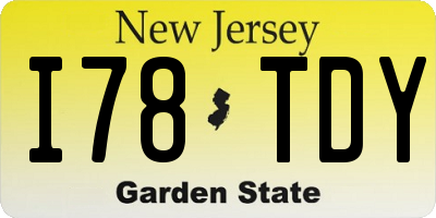 NJ license plate I78TDY