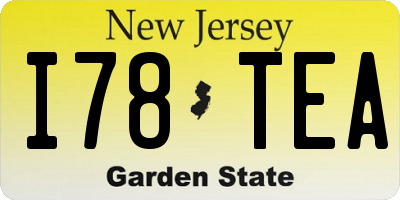 NJ license plate I78TEA