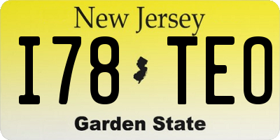 NJ license plate I78TEO