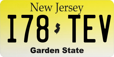 NJ license plate I78TEV