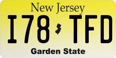 NJ license plate I78TFD