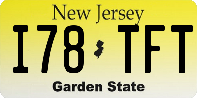 NJ license plate I78TFT