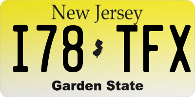 NJ license plate I78TFX
