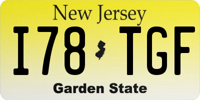 NJ license plate I78TGF