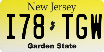 NJ license plate I78TGW