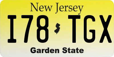 NJ license plate I78TGX