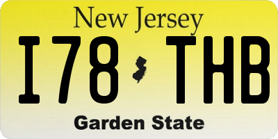 NJ license plate I78THB