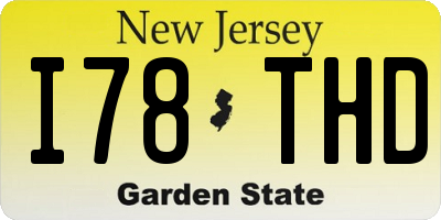 NJ license plate I78THD