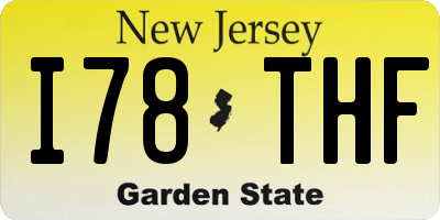 NJ license plate I78THF