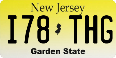 NJ license plate I78THG