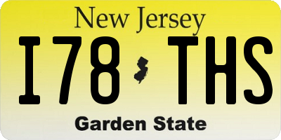 NJ license plate I78THS