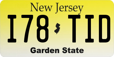 NJ license plate I78TID