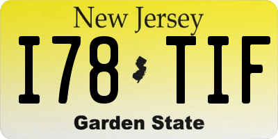 NJ license plate I78TIF