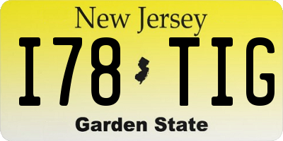 NJ license plate I78TIG