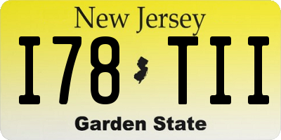 NJ license plate I78TII