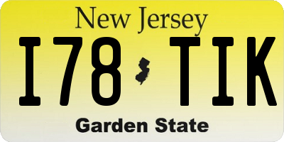 NJ license plate I78TIK