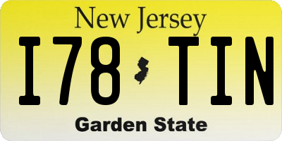 NJ license plate I78TIN