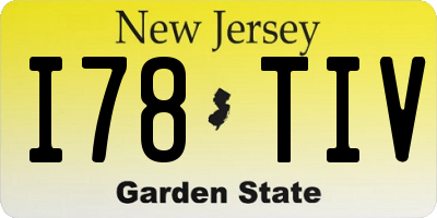 NJ license plate I78TIV