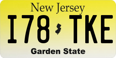 NJ license plate I78TKE