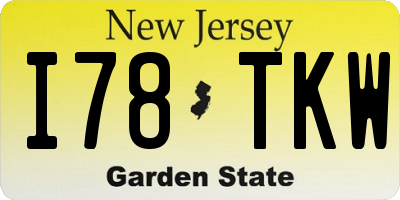 NJ license plate I78TKW