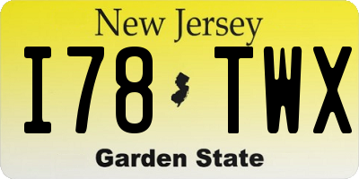 NJ license plate I78TWX