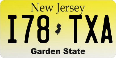 NJ license plate I78TXA