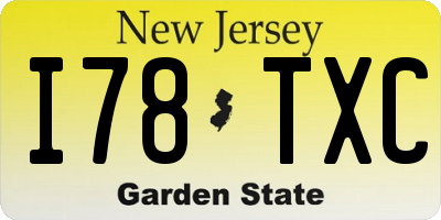 NJ license plate I78TXC