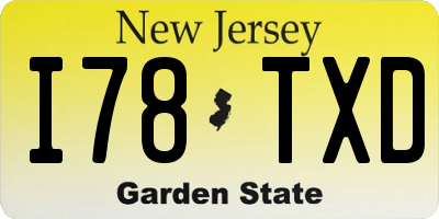 NJ license plate I78TXD