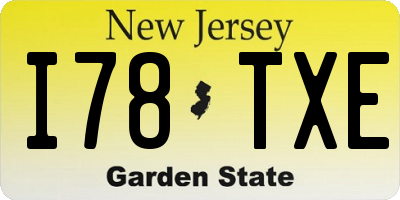 NJ license plate I78TXE