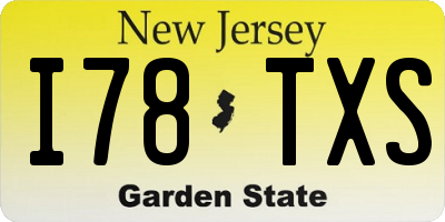 NJ license plate I78TXS