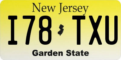 NJ license plate I78TXU