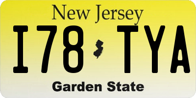 NJ license plate I78TYA