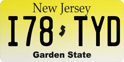 NJ license plate I78TYD