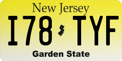 NJ license plate I78TYF