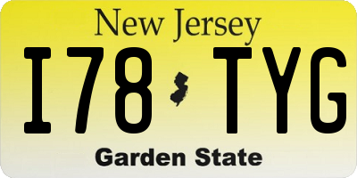 NJ license plate I78TYG