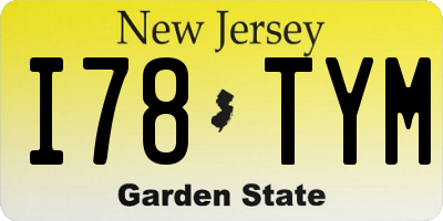 NJ license plate I78TYM