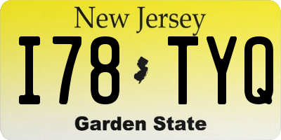 NJ license plate I78TYQ