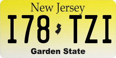 NJ license plate I78TZI