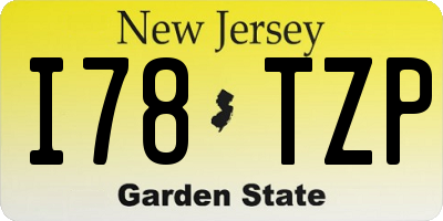 NJ license plate I78TZP