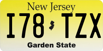 NJ license plate I78TZX