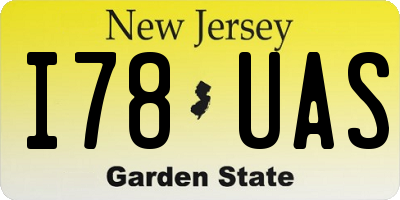 NJ license plate I78UAS