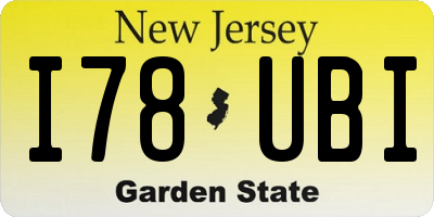 NJ license plate I78UBI
