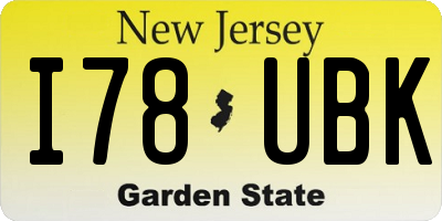 NJ license plate I78UBK