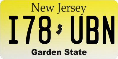 NJ license plate I78UBN